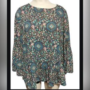 J. Crew Multicolor Floral Blouse